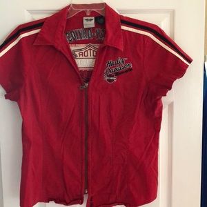 Lightly Worn “Zipper” Harley Monogramed Top